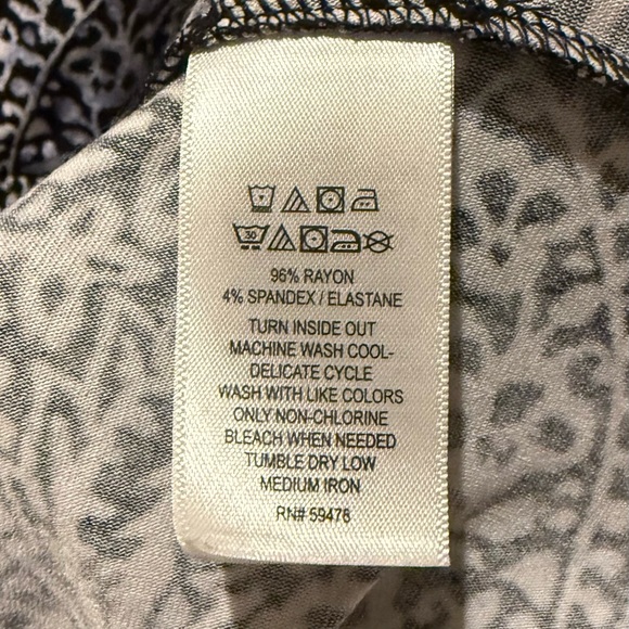 Cynthia Rowley Black, Blue and White Patterned Midi Dress - Picture 6 of 6